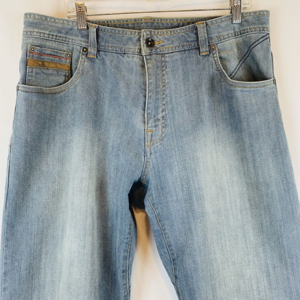 Prana Mens Jeans Breathe Medium Wash Sz 36W X 32L